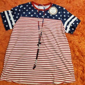 Red, White, And Blue Stars & Stripes Shirt